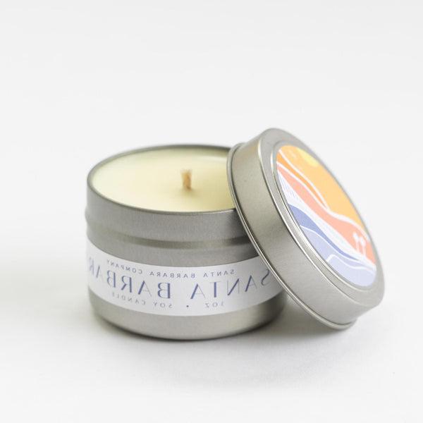 Santa Barbara Travel Candle with Palm Tree Lid