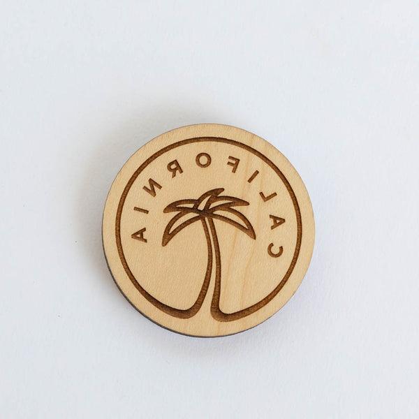 California Palm Tree Wood Magnet