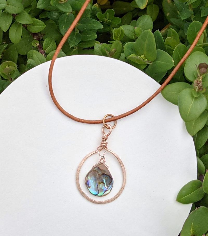 Rose Gold Abalone Necklace