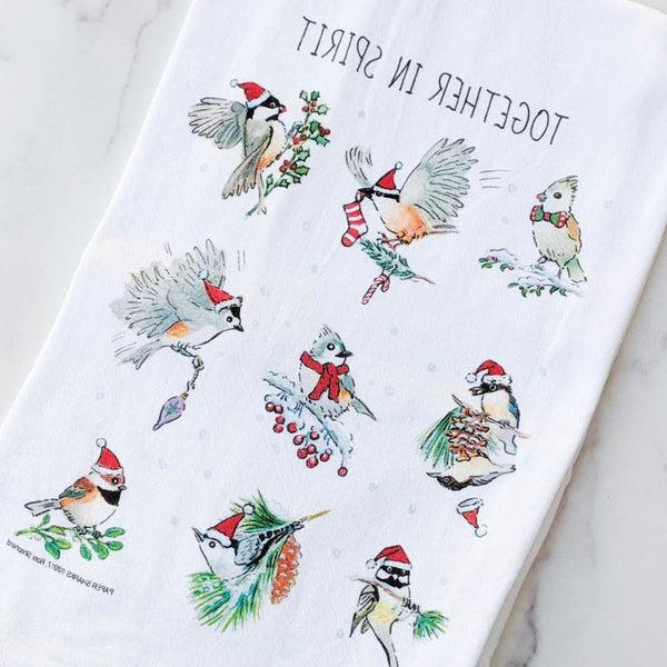 Together In Spirit Christmas Birds Flour Sack Towel